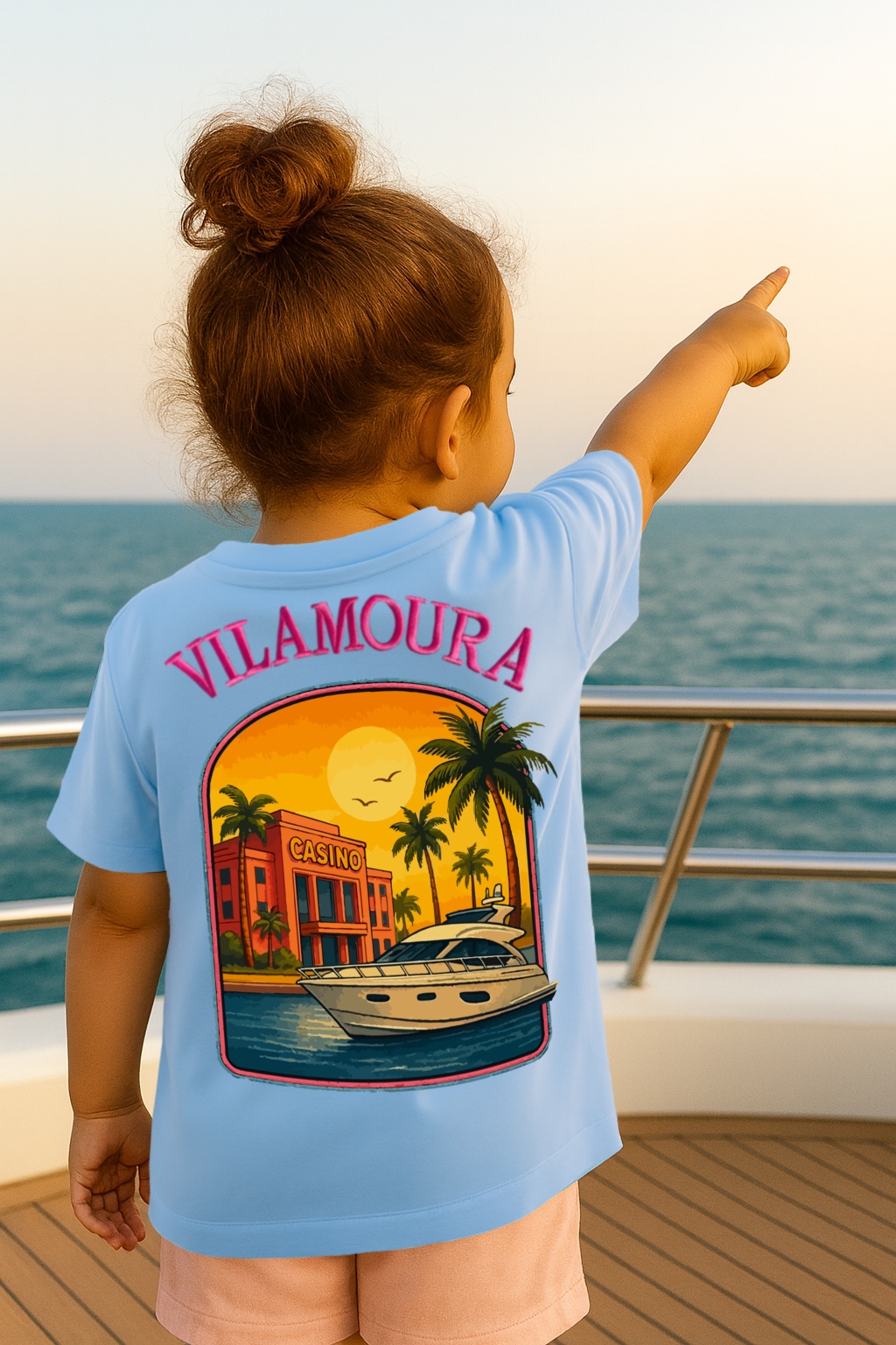 Lookbook — édition bleu côte sur le pont du yacht