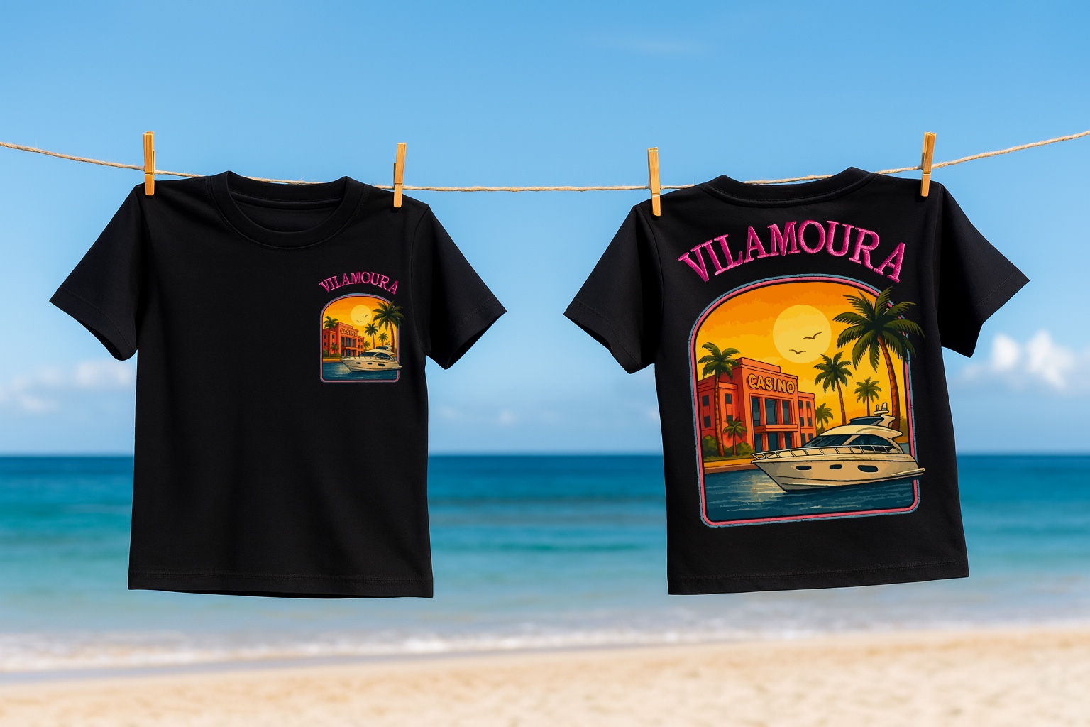 Vilamoura T-Shirt — Noir / Magenta — photographie produit